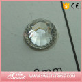 Wholesale sparkling clear flat top round resin stone 8mm